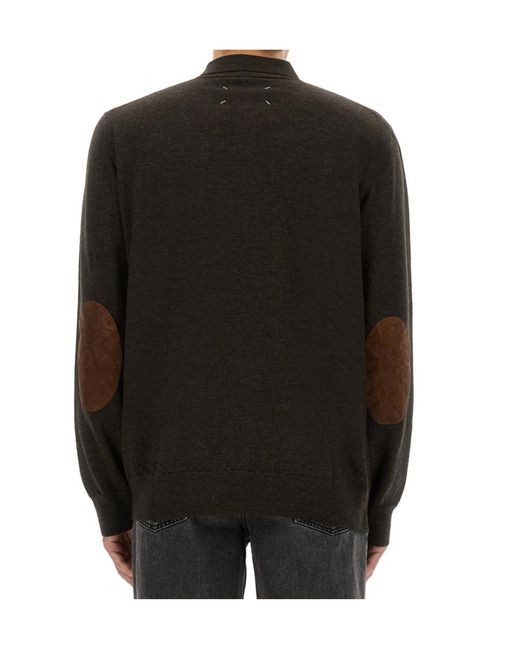 Maison Margiela Black Straight Hem Knitted Polo Shirt for men