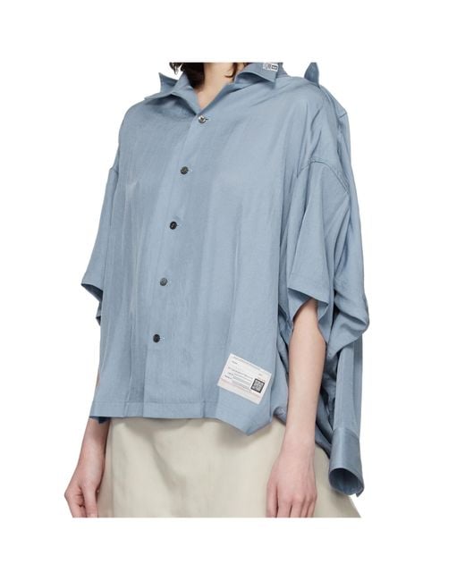 Maison Mihara Yasuhiro Blue Oversized Shirt