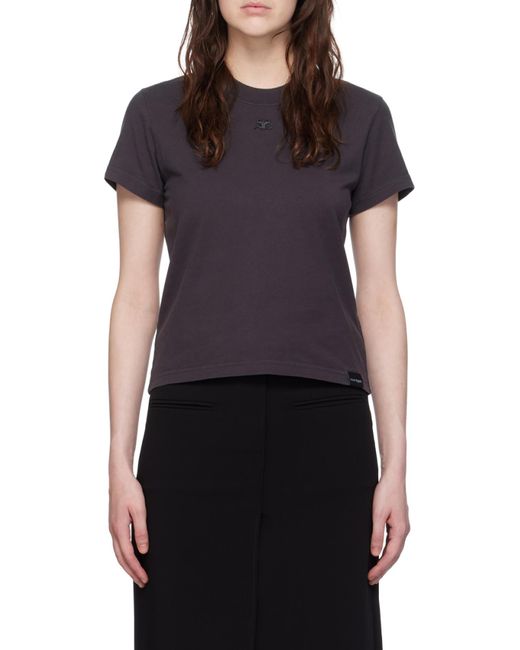 Courreges Black Courrèges Logo Patch Crewneck T-Shirt
