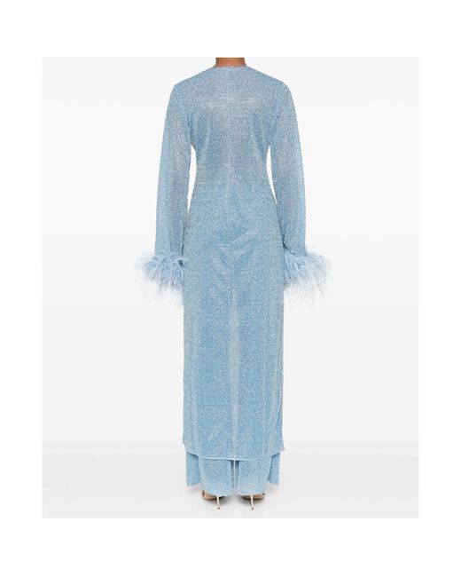 Oseree Blue Tie Detail Dress