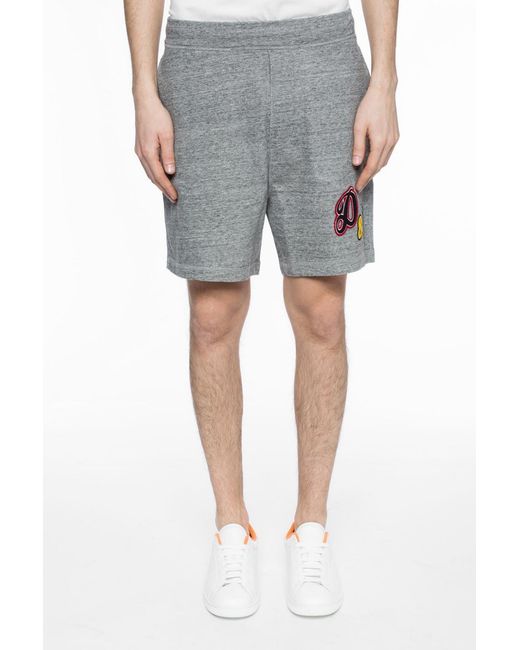 DSquared² Gray Elastic Waist-Edge Shorts for men