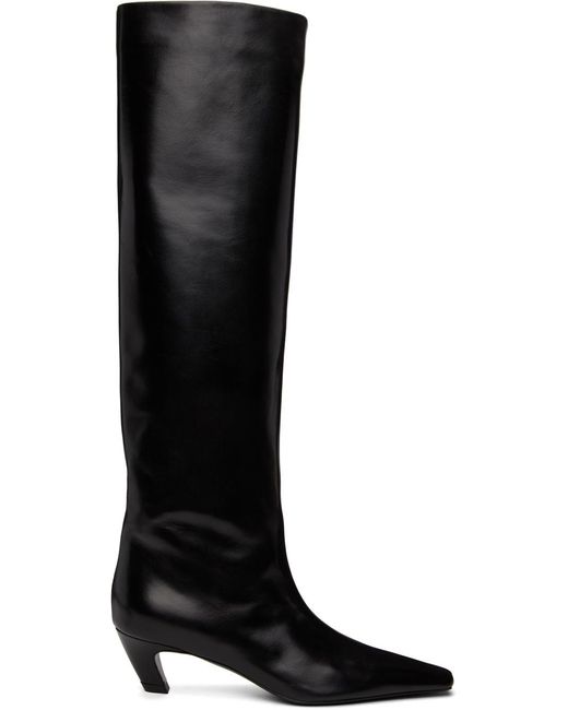 Khaite Black Davis Knee-High Boots