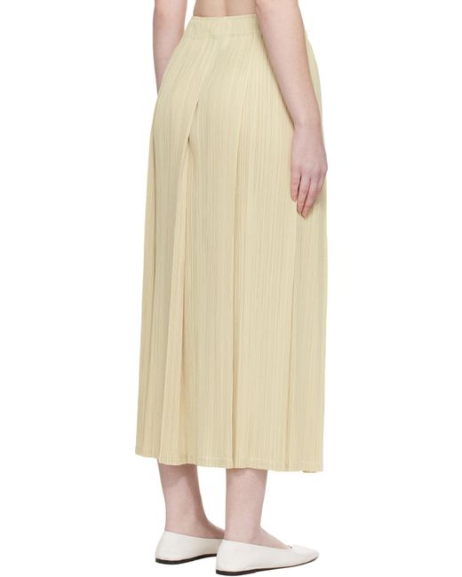 Pleats Please Issey Miyake Natural Pleated Midi Skirt