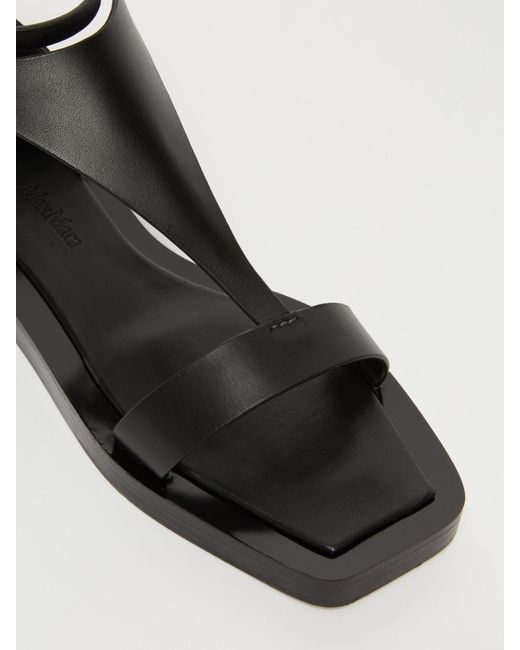 Max Mara Black Buckle Detailed Open Toe Sandals