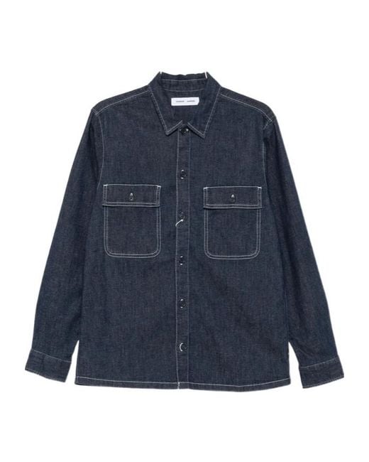 Samsøe & Samsøe Blue Long-Sleeved Shirt for men