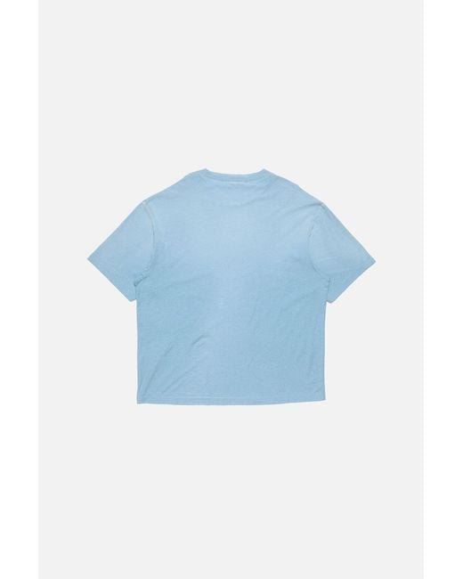 Acne Blue Sprayed 1996 Logo-Print Distressed T-Shirt