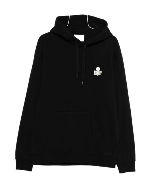 Isabel Marant Black Matte Logo-Embroidered Hoodie for men