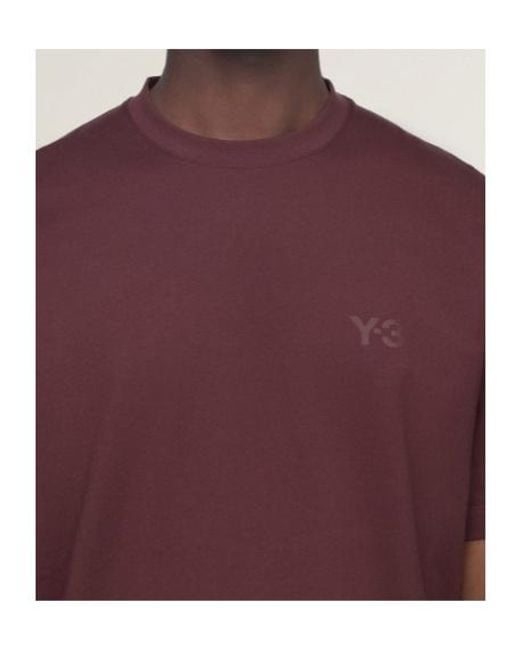Y-3 Purple Logo Crewneck T-Shirt for men