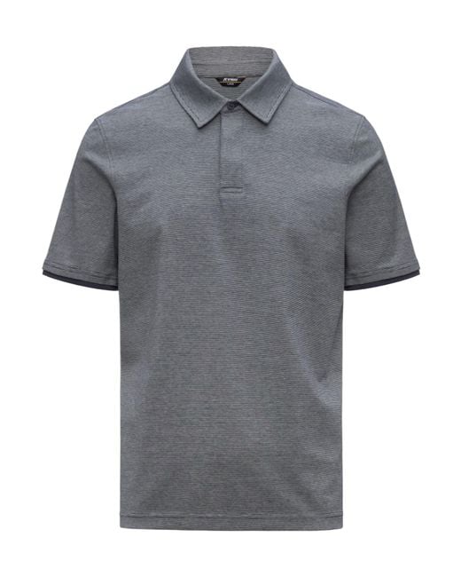 K-Way Gray Cotton Short Sleeve Polo Shirt for men