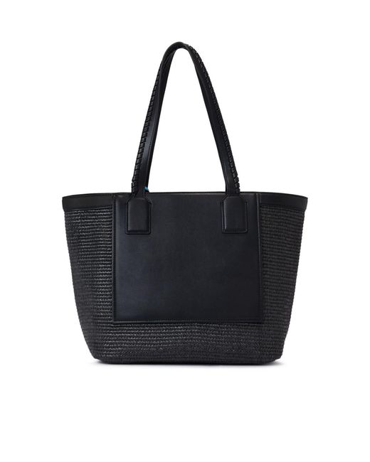 Karl Lagerfeld Black Rue St-Guillaume Raffia Tote Bag
