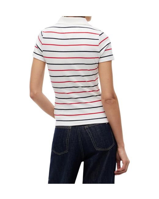 Tommy Hilfiger White Slim Fit Ribbed Polo Shirt