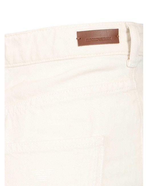 Emporio Armani White High-Rise Wide-Leg Jeans