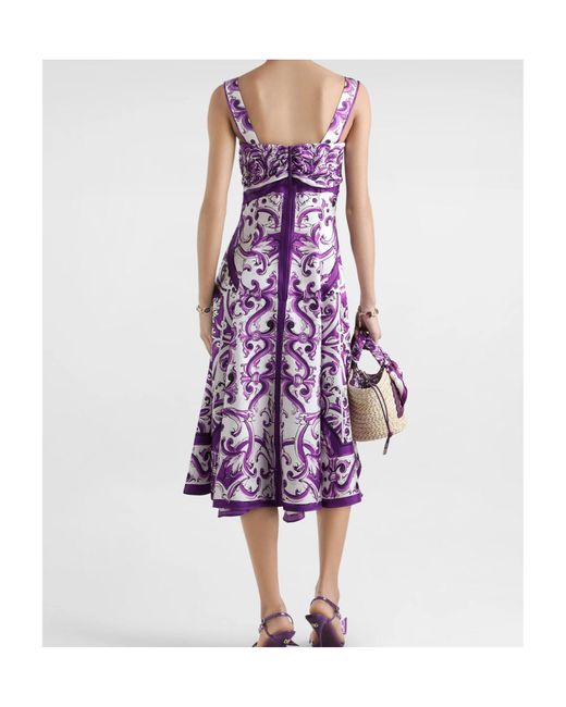 Dolce & Gabbana Purple Silk Dress