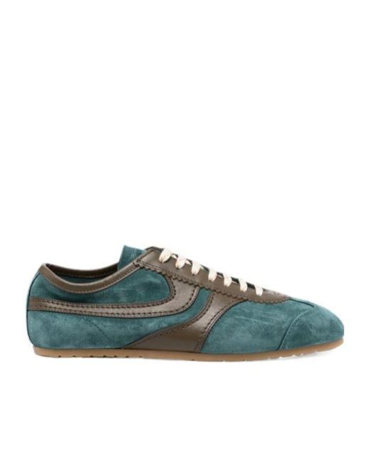 Dries Van Noten Green Lace-Up Low-Top Sneakers for men