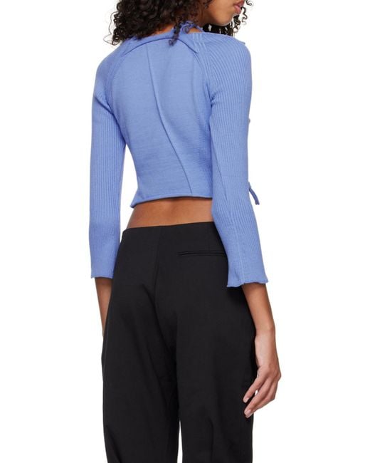 OTTOLINGER Blue Cut-Out-Detailing Knitted Top