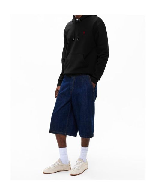 AMI Black Logo Hoodie for men