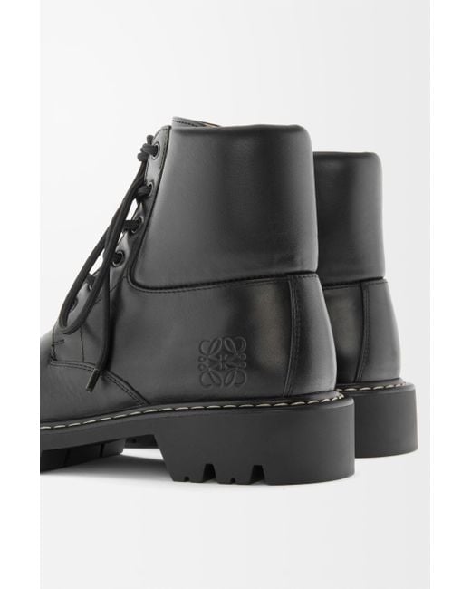 Loewe Black Sierra Combat Ankle Boots for men