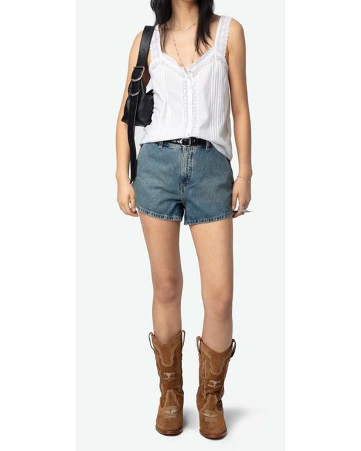 Zadig & Voltaire White Celite Tank Top