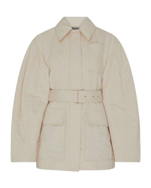Jacquemus Natural Le Blouson Bari Belted Waist Jacket