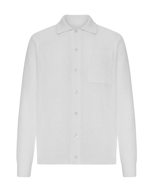Roberto Collina White Pocket Military Stitch Shirt for men