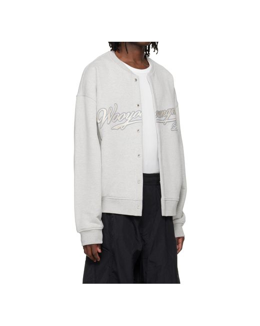 Wooyoungmi White French Terry Cloth Casual Jacket for men