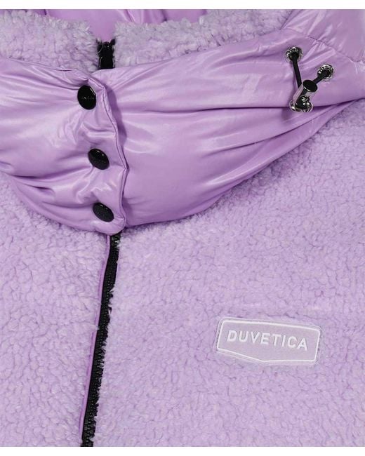 Duvetica Purple Logo Zip-Up Down Jacket