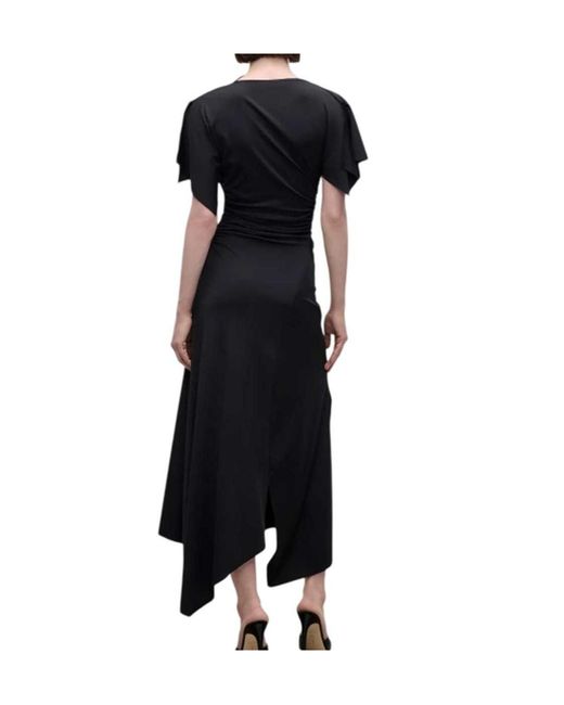 Victoria Beckham Black Blousey Midi Dress