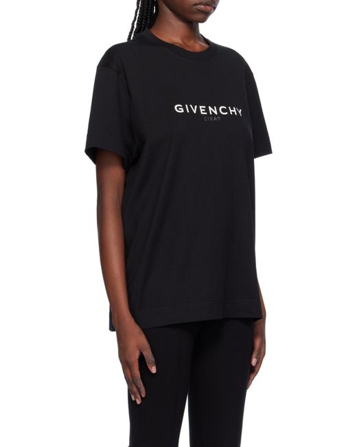 Givenchy Black 4G Emblem Printed Crewneck T-Shirt