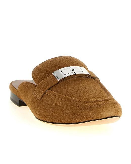 Tory Burch Brown Leelee Mule Loafers