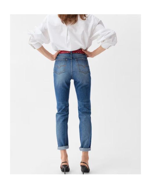 Versace Blue High Waist Straight Jeans