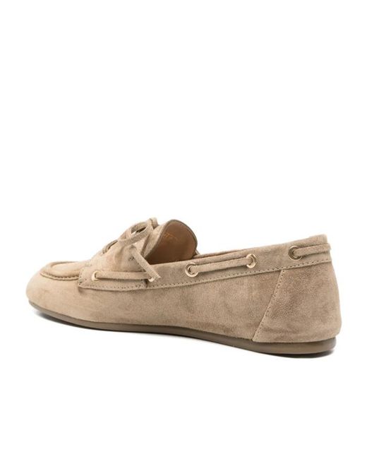 Stuart Weitzman Natural Lace-Up Loafers