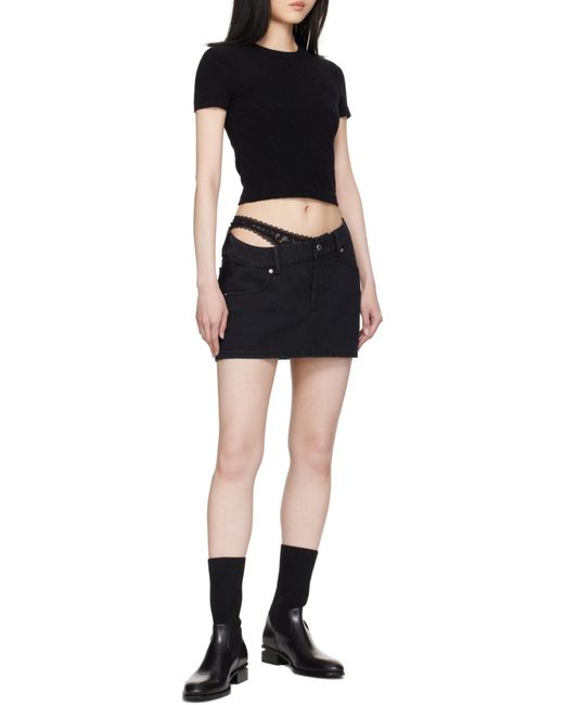 T By Alexander Wang Black Alexander Wang Logo Jacquard Crewneck Knit Top