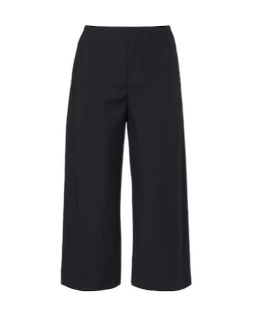 The Row Blue Cosmo Cropped Wool Wide-Leg Pants