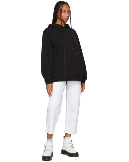MSGM Black Logo-Trimmed Hoodie