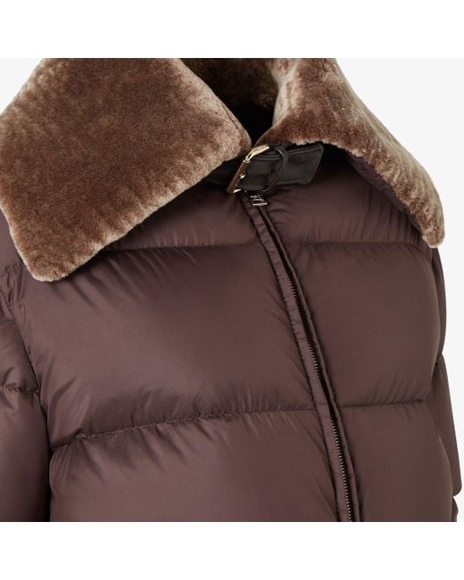 Fendi Brown Zip-Up Padded Jacket
