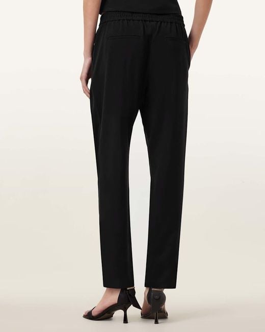 AllSaints Black Aleida Pleated Trousers