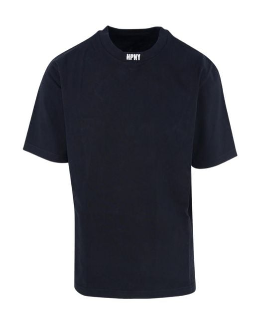 Heron Preston Blue Logo Embroidered Crewneck T-Shirt for men