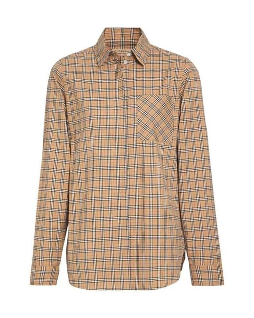 Burberry Brown Classic Retro Small Check Cotton Shirt
