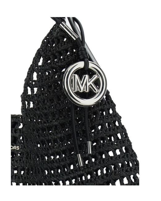 MICHAEL Michael Kors Black Logo Plaque Hobo Bag