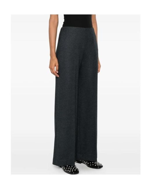 Harris Wharf London Gray Wide-Leg Wool Trousers