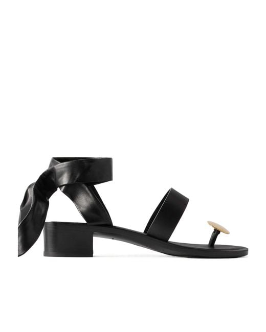 The Row Black Open-Toed High-Heeled Sandals