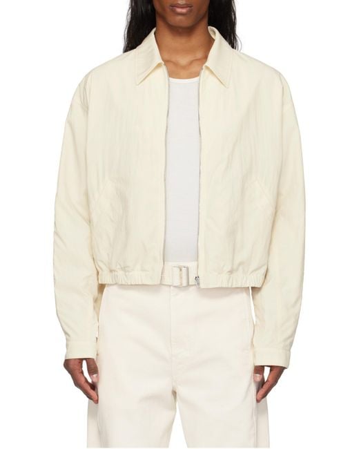 Lemaire White Zip-Up Jacket for men