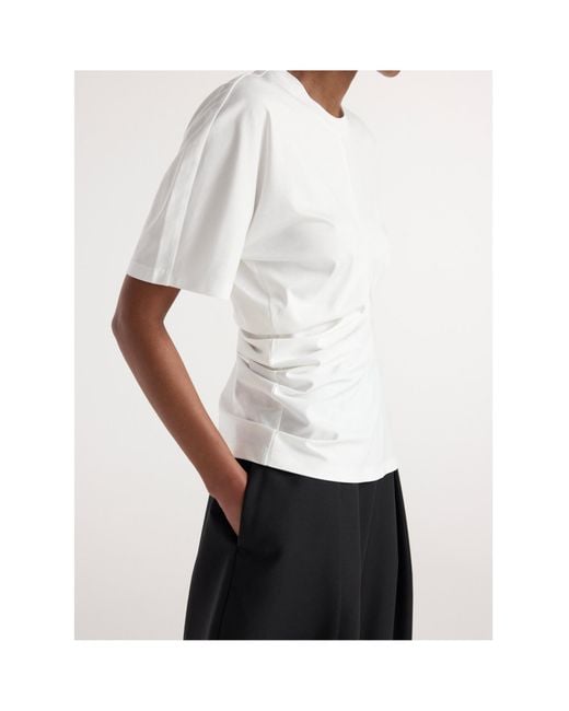 Rohe White Draped Side-Ruched T-Shirt