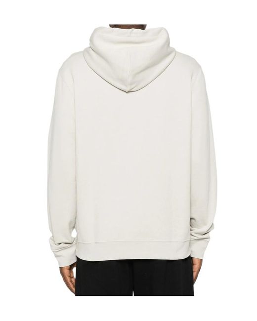 Calvin Klein White Logo-Patch Drawstring Hoodie for men