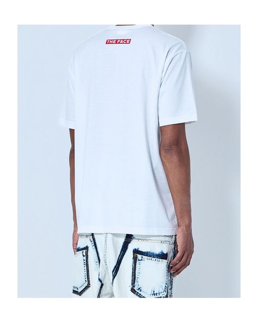 Junya Watanabe Blue Short Sleeve Graphic Print T-Shirt for men