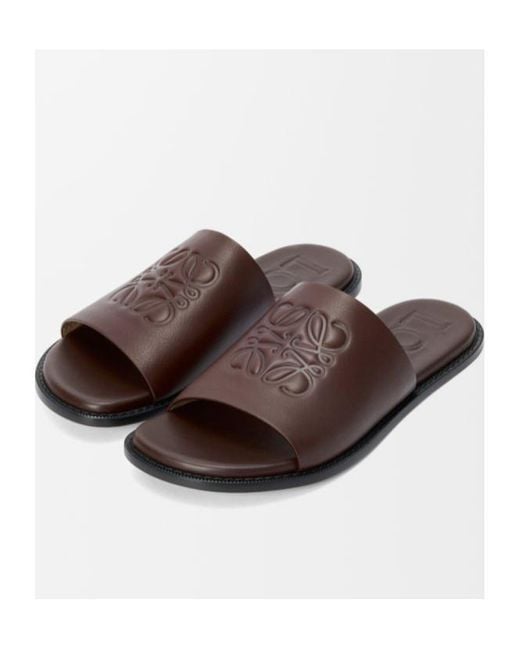 Loewe Brown Flex Anagram Slide for men