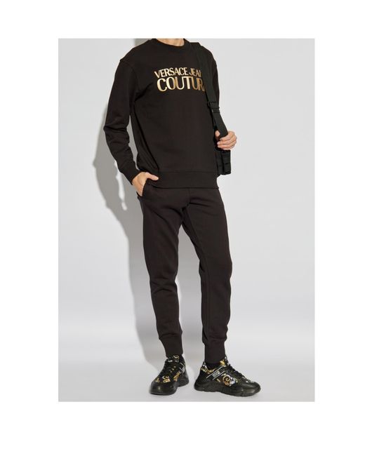 Versace Jeans Black Couture Logo Jogger Pants for men