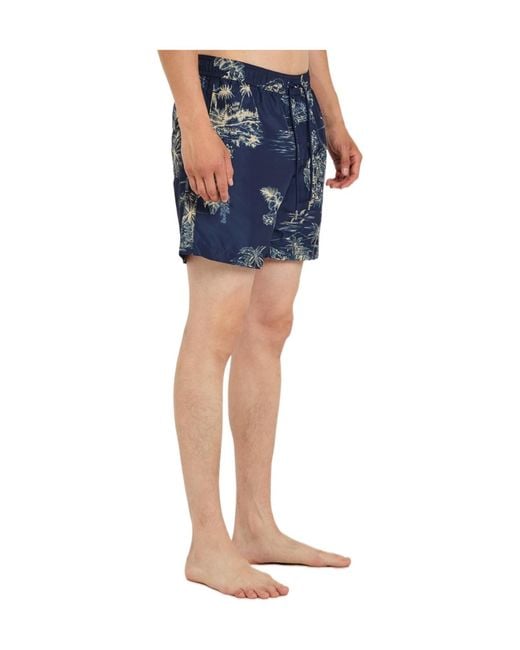 Moncler Blue Floral Swim Trunks for men