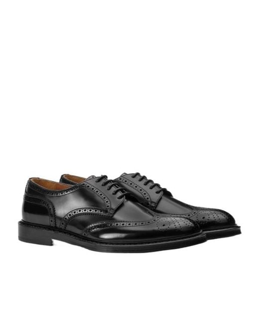 Doucal's Black Dovetail Lace-Up Shoes for men