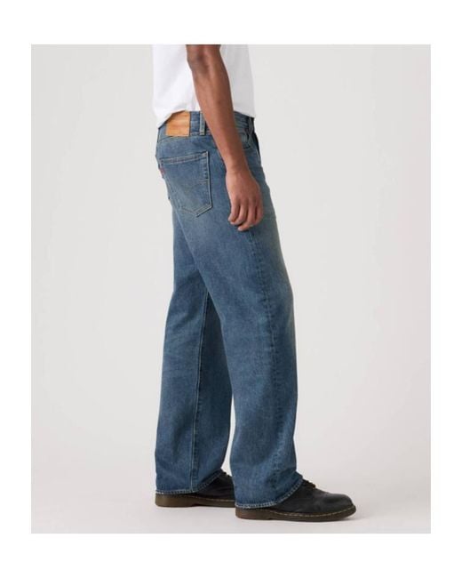 Levi's Blue 501 Logo Patch Loose-Fit Jeans for men